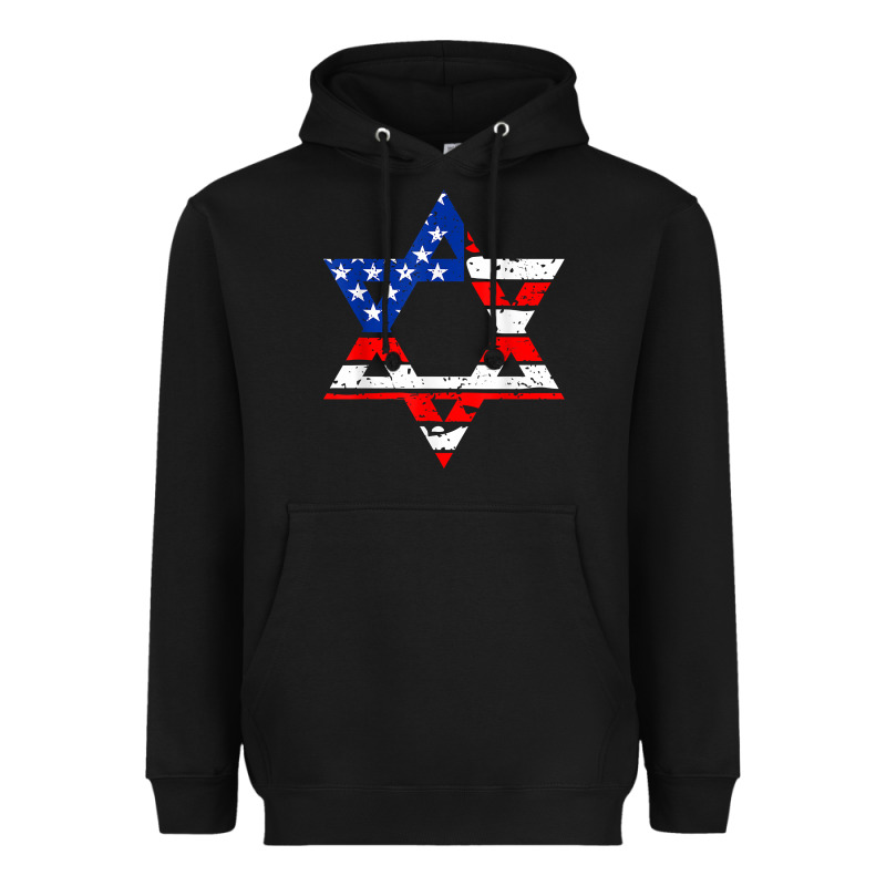 Hanukah American Flag Star Of David   Jewish Chanukah T Shirt Heavyweight Hoodie by linhVisuals | Teevron