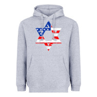 Heather Grey hanukah american flag star of david   jewish chanukah t shirt Heavyweight Hoodie - linhVisuals