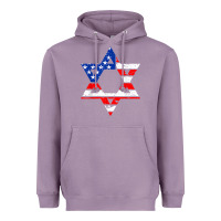 Lavender hanukah american flag star of david   jewish chanukah t shirt Heavyweight Hoodie - linhVisuals