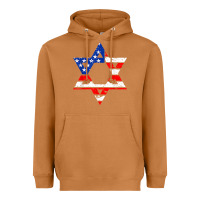 Meerkat hanukah american flag star of david   jewish chanukah t shirt Heavyweight Hoodie - linhVisuals