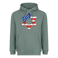Sage hanukah american flag star of david   jewish chanukah t shirt Heavyweight Hoodie - linhVisuals
