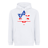 White hanukah american flag star of david   jewish chanukah t shirt Heavyweight Hoodie - linhVisuals