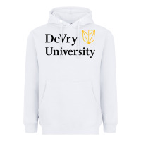 White devry advantage academy vectorized Heavyweight Hoodie - linhVisuals