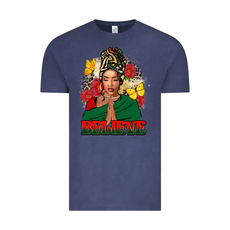 Believe Black Woman Vintage Tee by FaDigitalArtStudio | Teevron