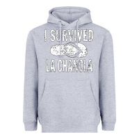 Heather Grey I survived la chancla Heavyweight Hoodie - linhVisuals