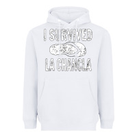 White I survived la chancla Heavyweight Hoodie - linhVisuals