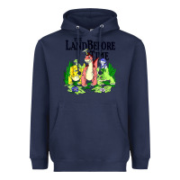 Navy land before time pastel dinosaur friends Heavyweight Hoodie - linhVisuals