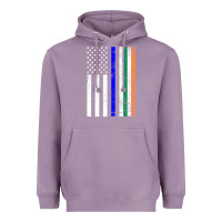 Lavender irish american flag thin blue line police st. patrick's day long sleev Heavyweight Hoodie - linhVisuals