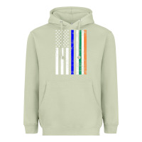Matcha irish american flag thin blue line police st. patrick's day long sleev Heavyweight Hoodie - linhVisuals