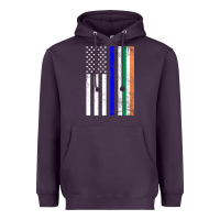 Plum irish american flag thin blue line police st. patrick's day long sleev Heavyweight Hoodie - linhVisuals