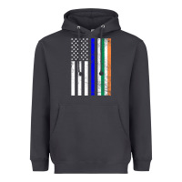 Smoke irish american flag thin blue line police st. patrick's day long sleev Heavyweight Hoodie - linhVisuals