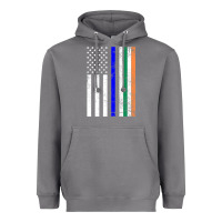 Storm irish american flag thin blue line police st. patrick's day long sleev Heavyweight Hoodie - linhVisuals