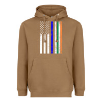 Toasted Coconut irish american flag thin blue line police st. patrick's day long sleev Heavyweight Hoodie - linhVisuals