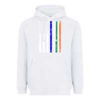 White irish american flag thin blue line police st. patrick's day long sleev Heavyweight Hoodie - linhVisuals