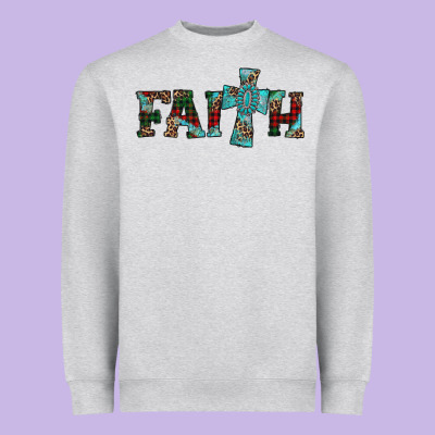 Faith Christmas Cross Heavyweight Sweatshirt Designed By Adodesignshop