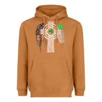 Meerkat irish american usa flag celtic cross st patrick's day premium t shirt Heavyweight Hoodie - linhVisuals