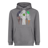 Storm irish american usa flag celtic cross st patrick's day premium t shirt Heavyweight Hoodie - linhVisuals