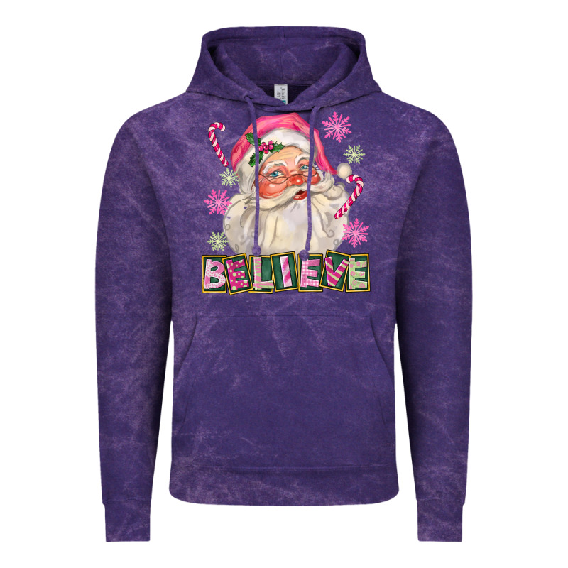 Pink Believe Santa Christmas Vintage Hoodie by FaDigitalArtStudio | Teevron