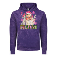 Cloud Purple Pink Believe Santa Christmas Vintage Hoodie - FaDigitalArtStudio