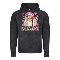 Vintage Black Pink Believe Santa Christmas Vintage Hoodie - FaDigitalArtStudio