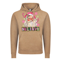 Vintage Coffee Pink Believe Santa Christmas Vintage Hoodie - FaDigitalArtStudio