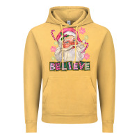 Vintage Mustard Pink Believe Santa Christmas Vintage Hoodie - FaDigitalArtStudio