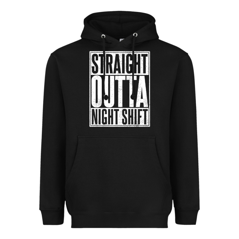Straight Outta Night Shift Heavyweight Hoodie by linhVisuals | Teevron