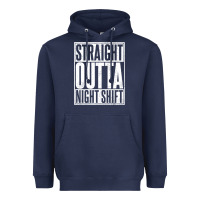Navy straight outta night shift Heavyweight Hoodie - linhVisuals
