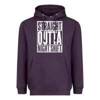 Plum straight outta night shift Heavyweight Hoodie - linhVisuals