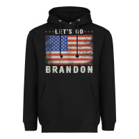 Black let’s go brandon funny vintage american flag tank top Heavyweight Hoodie - linhVisuals
