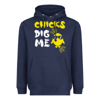 Navy chicks dig me Heavyweight Hoodie - linhVisuals