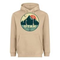 Mushroom utah retro mountain badge Heavyweight Hoodie - linhVisuals