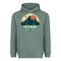 Sage utah retro mountain badge Heavyweight Hoodie - linhVisuals