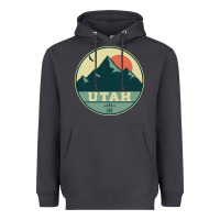 Smoke utah retro mountain badge Heavyweight Hoodie - linhVisuals
