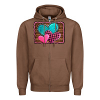 Chestnut valentine's day hearts turquoise heart Zipper Hoodie - AdoDesignShop