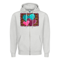 Dove Grey valentine's day hearts turquoise heart Zipper Hoodie - AdoDesignShop