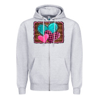 Heather Grey valentine's day hearts turquoise heart Zipper Hoodie - AdoDesignShop