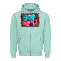 Seafoam valentine's day hearts turquoise heart Zipper Hoodie - AdoDesignShop
