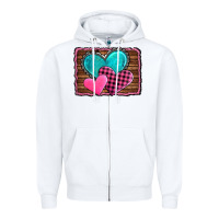White valentine's day hearts turquoise heart Zipper Hoodie - AdoDesignShop
