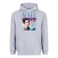 Heather Grey matt healy homage Heavyweight Hoodie - linhVisuals