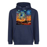 Navy van gogh never saw gallifrey Heavyweight Hoodie - linhVisuals