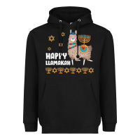 Black happy llamakah llama withorah jewish Heavyweight Hoodie - linhVisuals