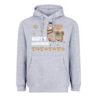 Heather Grey happy llamakah llama withorah jewish Heavyweight Hoodie - linhVisuals