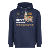 Navy happy llamakah llama withorah jewish Heavyweight Hoodie - linhVisuals