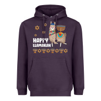 Plum happy llamakah llama withorah jewish Heavyweight Hoodie - linhVisuals