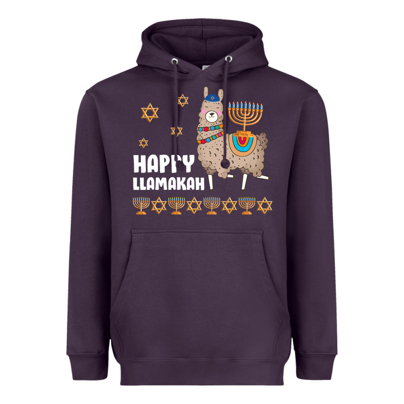 Happy Llamakah Llama Withorah Jewish Heavyweight Hoodie by linhVisuals | Teevron