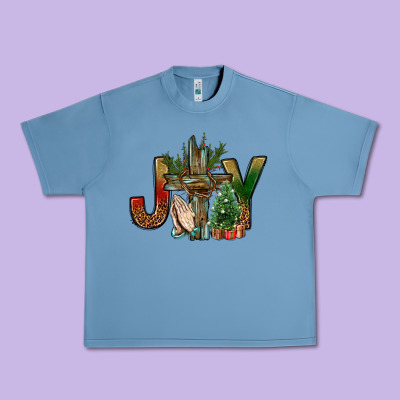 Joy Christmas With Cross Bbs Urban Heavy Tee Designed By Bundleandbundleshop