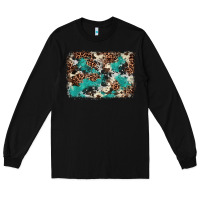 Black Cowhide Turquoise Glitter Long Sleeve Tee - FaDigitalArtStudio