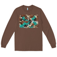 Chestnut Cowhide Turquoise Glitter Long Sleeve Tee - FaDigitalArtStudio