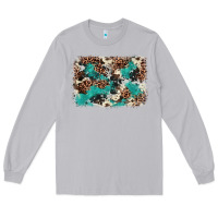 Moon Dust Cowhide Turquoise Glitter Long Sleeve Tee - FaDigitalArtStudio